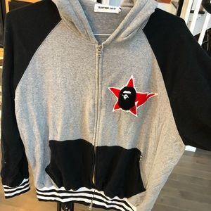 Bape hooded zip-up sweatshirt